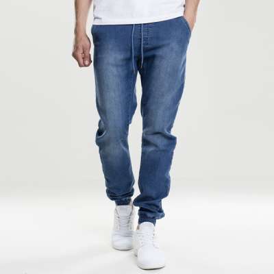 Urban Classics Knitted Denim Jogpants blue washed