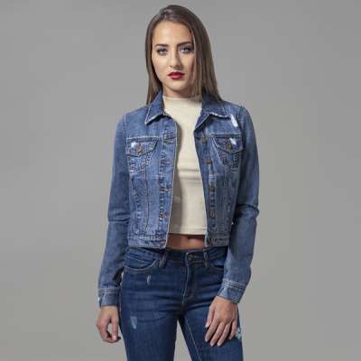 Urban Classics Ladies Denim Jacket ocean blue