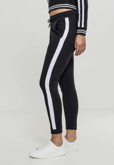 Urban Classics Ladies Interlock Joggpants black/white