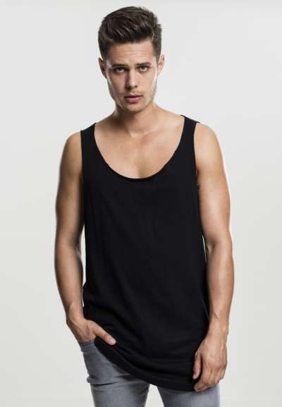 Urban Classics Long Shaped Open Edge Loose Tank black