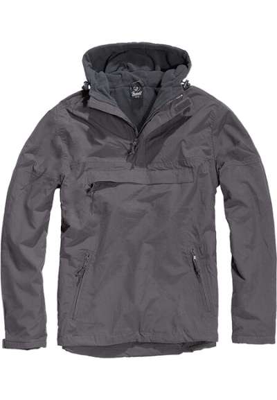 Brandit Fleece Pull Over Windbreaker charcoal