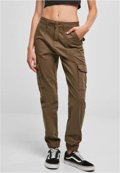 Urban Classics Ladies Cotton Twill Utility Pants olive