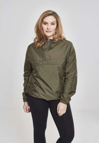 Urban Classics Ladies Basic Pull Over Jacket dark olive