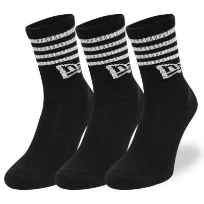 Zokni New Era Retro Stripe crew 3pack socks Black Unisex