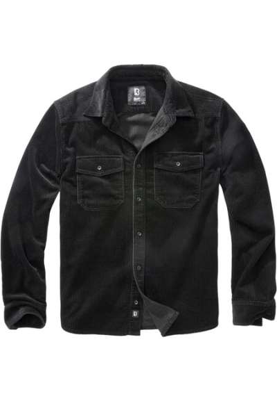 Brandit Corduroy Classic Shirt Long Sleeve black