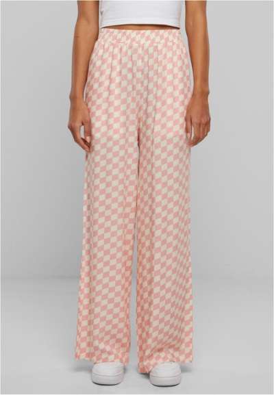 Urban Classics Ladies Viscose Resort Pants lemonadepinkcheck