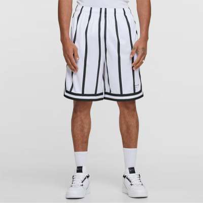 Rovid nadrág Karl Kani - Small Signature Striped Mesh Shorts white/black