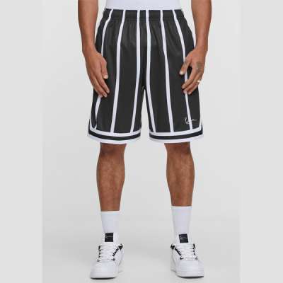 Rovid nadrág Karl Kani Small Signature Striped Mesh Shorts black/white