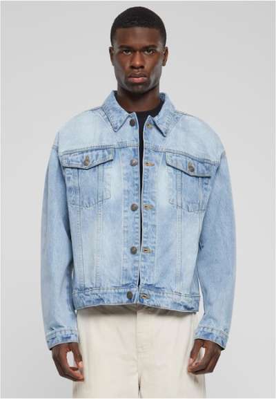 Urban Classics Heavy Ounce Boxy Denim Jacket new light blue washed