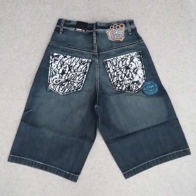 Vokal Flowers Denim Bermuda Dark Grey