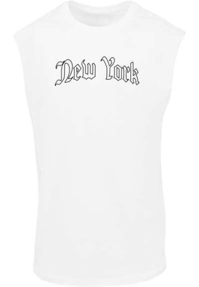 Mr. Tee New York Wording Sleeveless Tee white