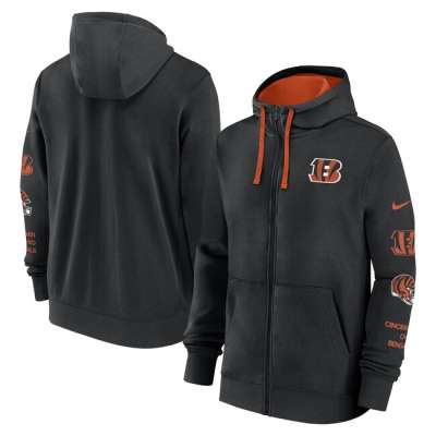Nike Men's NFL Feece Hoodie Cincinnati Bengals Black/University Orange