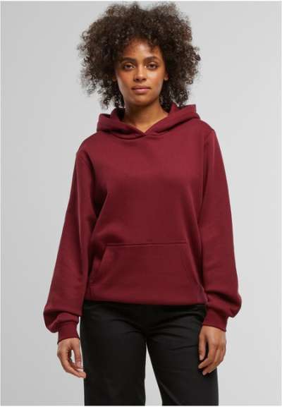 Urban Classics Ladies Organic Loose Brushed Fleece Hoody burgundy