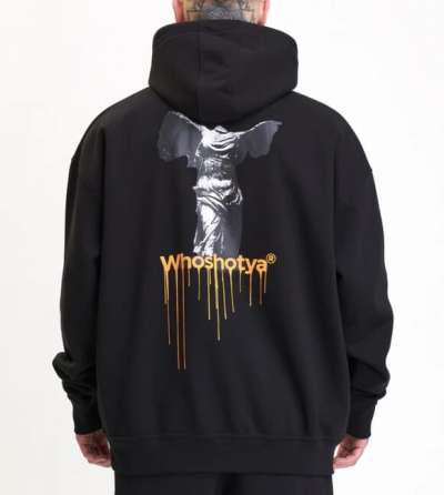 Whoshotya Headless Oversized Hoodie Black