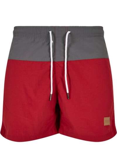 Urban Classics Block Swim Shorts brickred/darkshadow