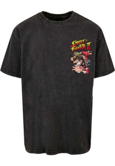 Mr. Tee Streetfighter II Roster Oversize Tee black