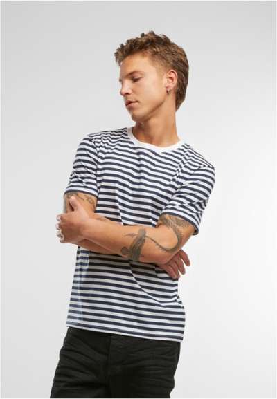Brandit Jerseyshirt Stripe Tee navy/white