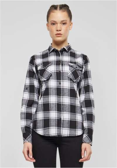 Brandit Amy Flanell Shirt GIRLS white/black