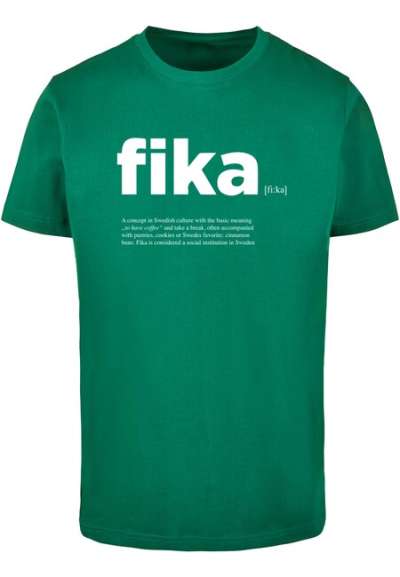 Mr. Tee Fika Definition T-Shirt Round Neck forest green