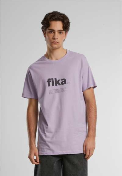 Mr. Tee Fika Definition T-Shirt Round Neck lilac