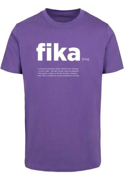 Mr. Tee Fika Definition T-Shirt Round Neck ultraviolet
