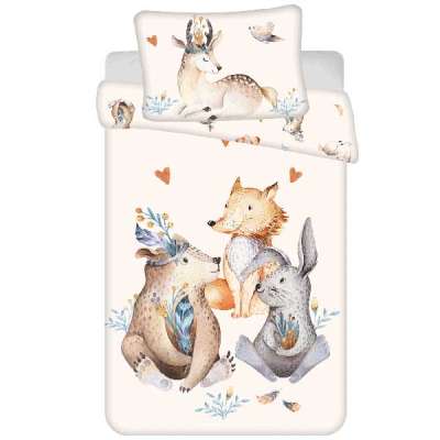 Ágynemű garnitúra Állatok Woodland baby 100x135 cm + 40x60 cm