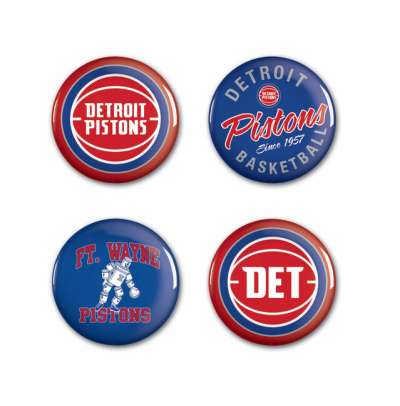WinCraft NBA Button 4 Pack Detroit Pistons
