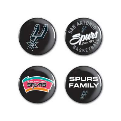 WinCraft NBA Button 4 Pack San Antonio Spurs