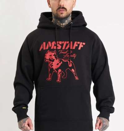 Amstaff Logo 2.0 Hoodie Black Red