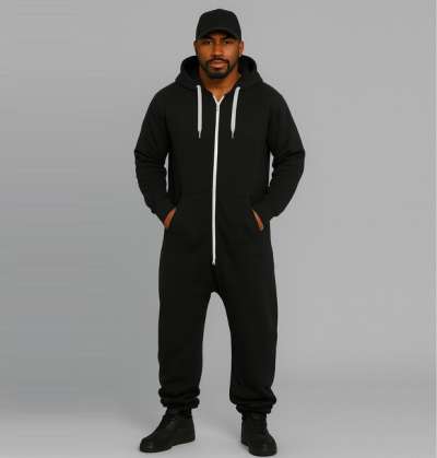 Urban Classics Sweat Jumpsuit blk/wht