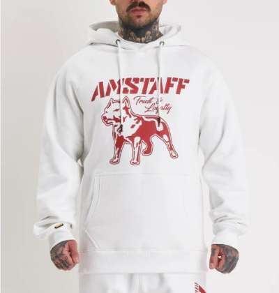 Amstaff Logo 2.0 Hoodie White Red