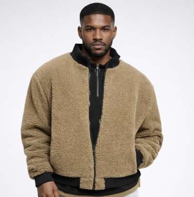 Urban Classics Boxy Sherpa Jacket tiniolive