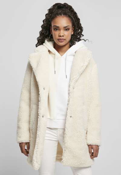 Urban Classics Ladies Oversized Sherpa Coat whitesand