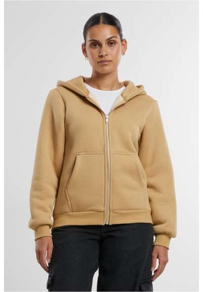Urban Classics Ladies Bonded Sherpa Zip Hoody unionbeige