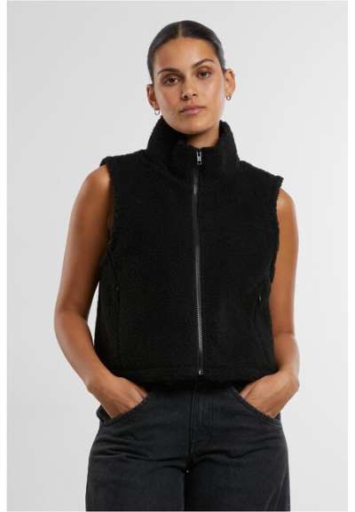 Urban Classics Ladies Short Sherpa Vest black