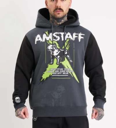 Amstaff Sector Hoodie Grey Black