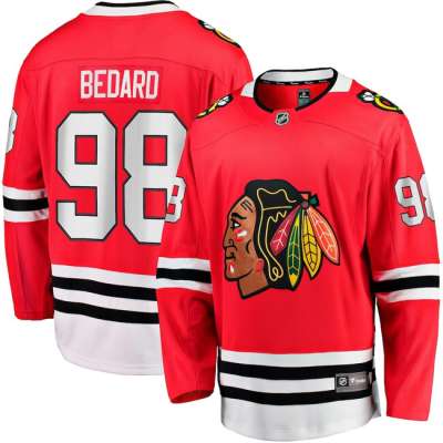 Fanatics NHL Home Breakaway jersey Chicago Blackhawks #98 Connor Bedard red