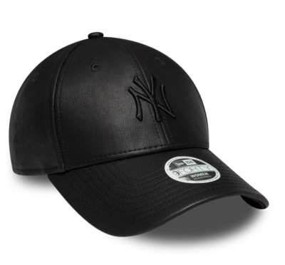 Női Sapka New Era 9Forty Womens MLB PU Leather NY Yankees Black