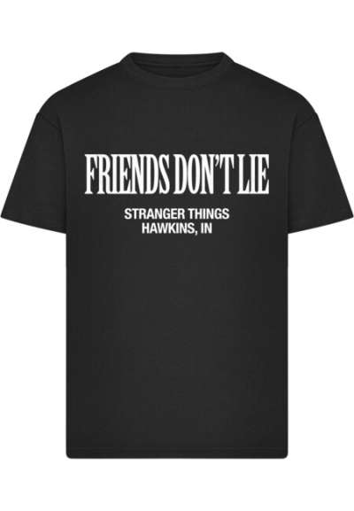 Mr. Tee Stranger Things Friends don’t Lie Loose Tee black