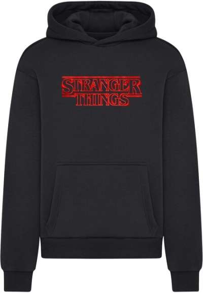 Mr. Tee Stranger Things Neon Sign Fluffy Hoody black