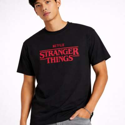 Mr. Tee Stranger Things Rewatch Loose Tee black