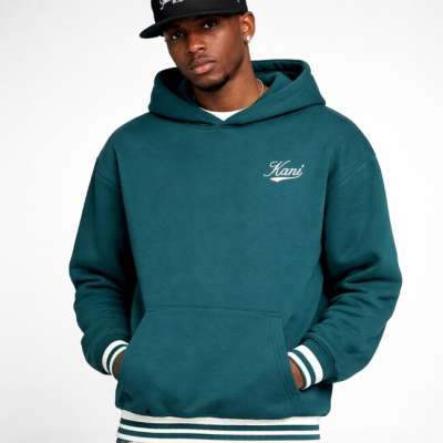 Karl Kani Sweatshirt Cursive Varsity Oversized Hoodie green