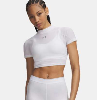 Under Armour HeatGear Elite Crop Mck SS-WHT