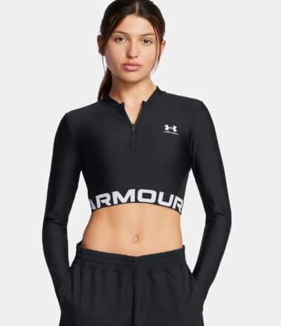 Under Armour HeatGear Rib 1/4 Zip LS-BLK
