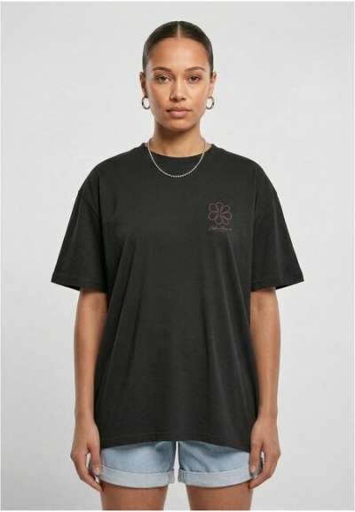 Ladies Urban Classics Flower Logo Loose Tee black