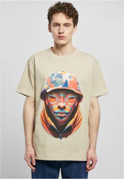 Urban Classics Camouflage Front Heavy Oversized Tee sand