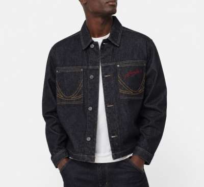 Karl Kani Jeans Cropped Rinsed Denim Jacket blue