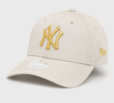 Női Sapka New Era 9Forty Womens MLB Metallic Logo NY Yankees Stone Cap