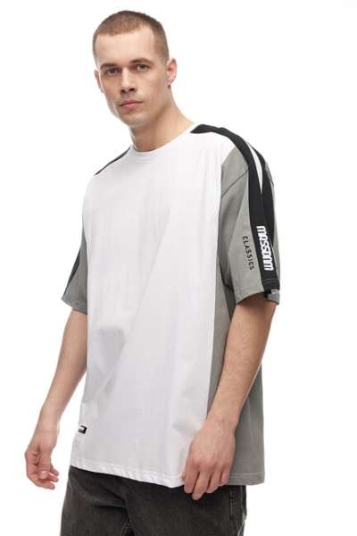 Mass Denim Contest T-shirt white/asphalt/black