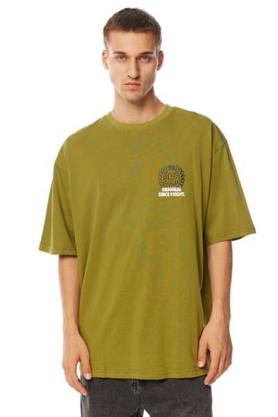 Mass Denim Motto T-shirt olive